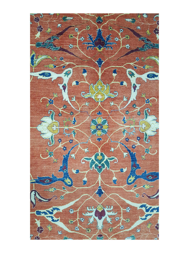 Pacific Ziegler 41882 Rust Blue Transitional Hand Knotted Rug