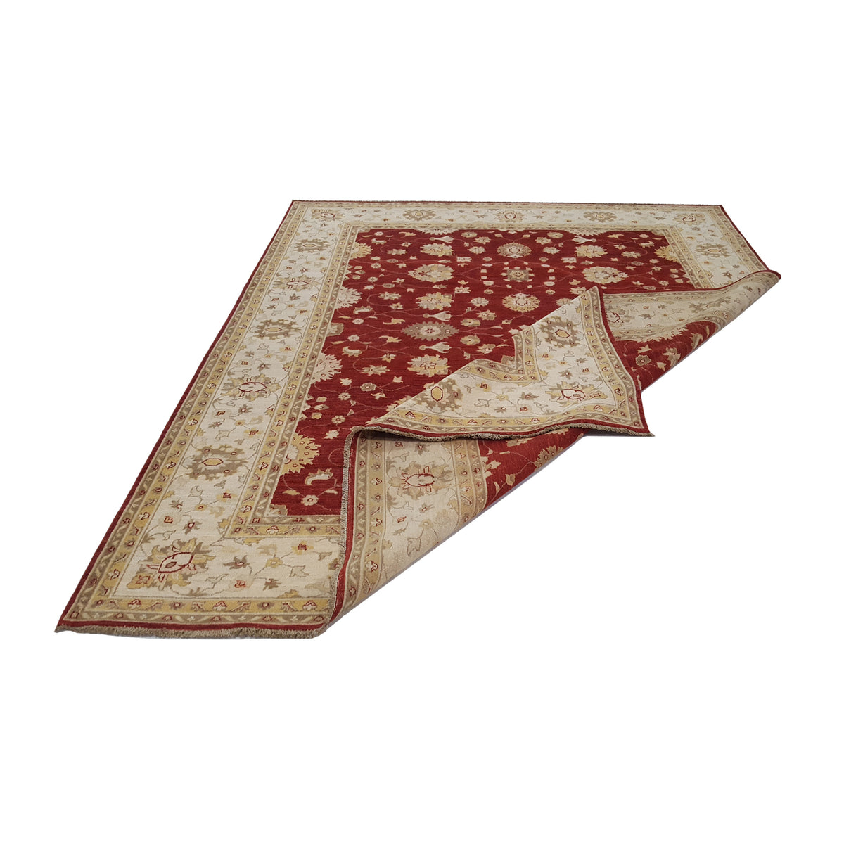 Pacific Ziegler 41884 Red Ivory Transitional Hand Knotted Rug