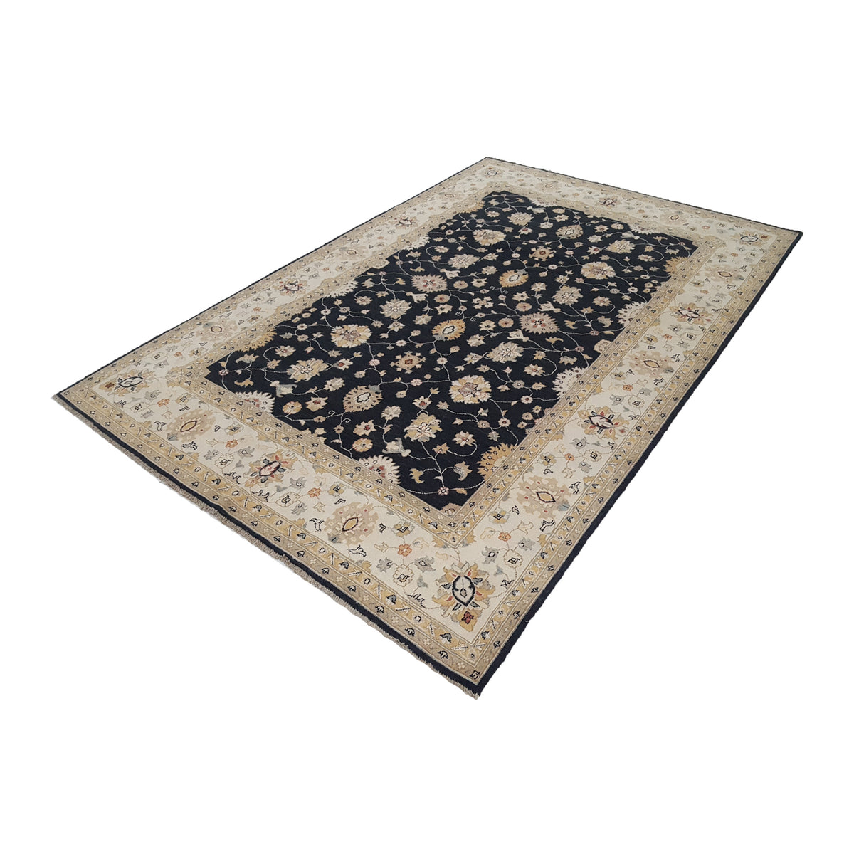 Pacific Ziegler 41885 Black Ivory Transitional Hand Knotted Rug