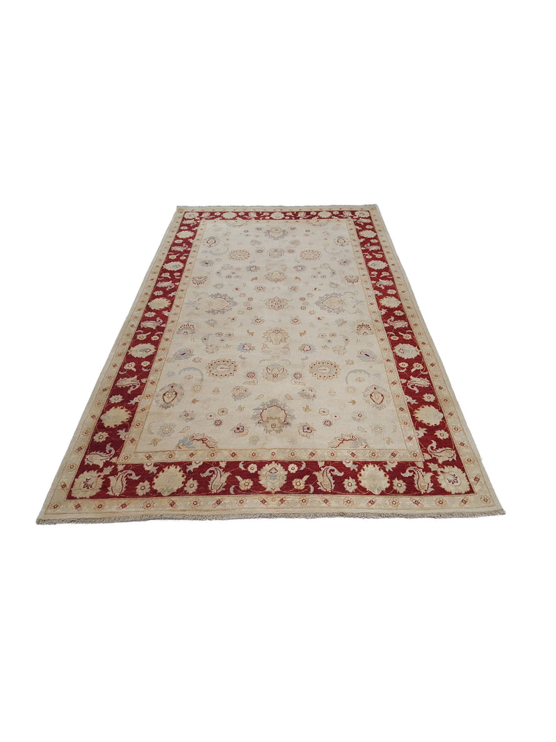 Pacific Ziegler 41887 Ivory Rust Transitional Hand Knotted Rug