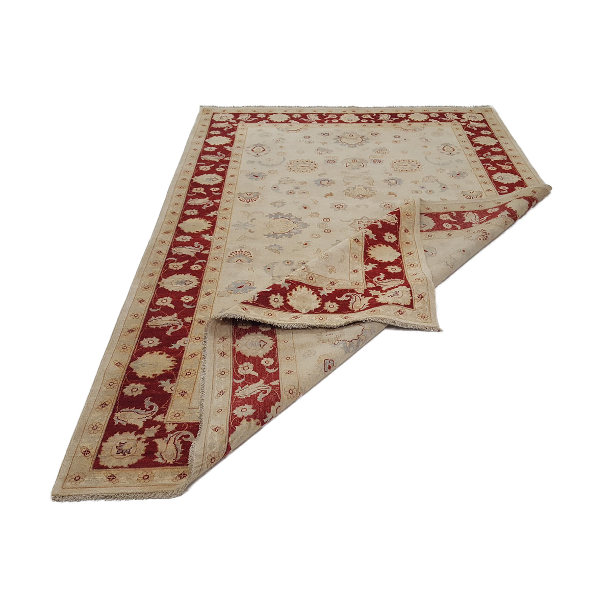 Pacific Ziegler 41887 Ivory Rust Transitional Hand Knotted Rug