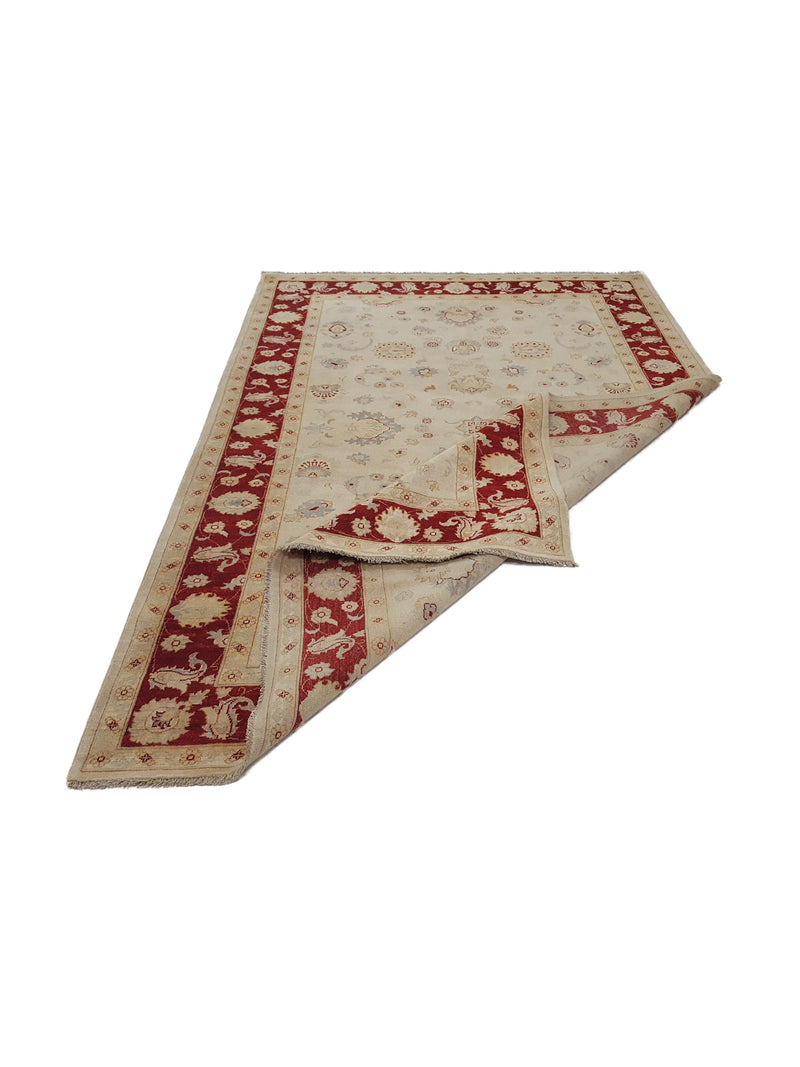 Pacific Ziegler 41887 Ivory Rust Transitional Hand Knotted Rug