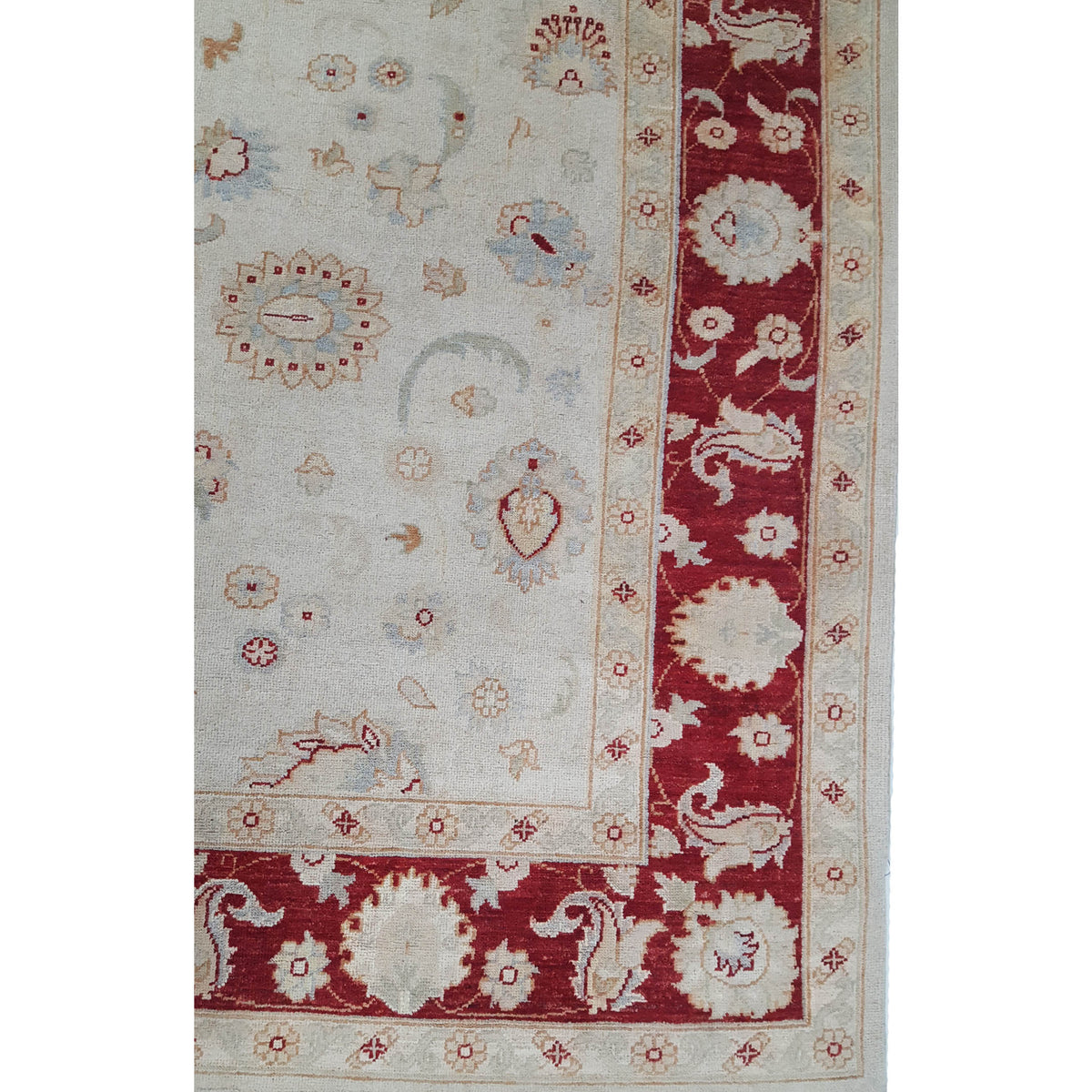 Pacific Ziegler 41887 Ivory Rust Transitional Hand Knotted Rug