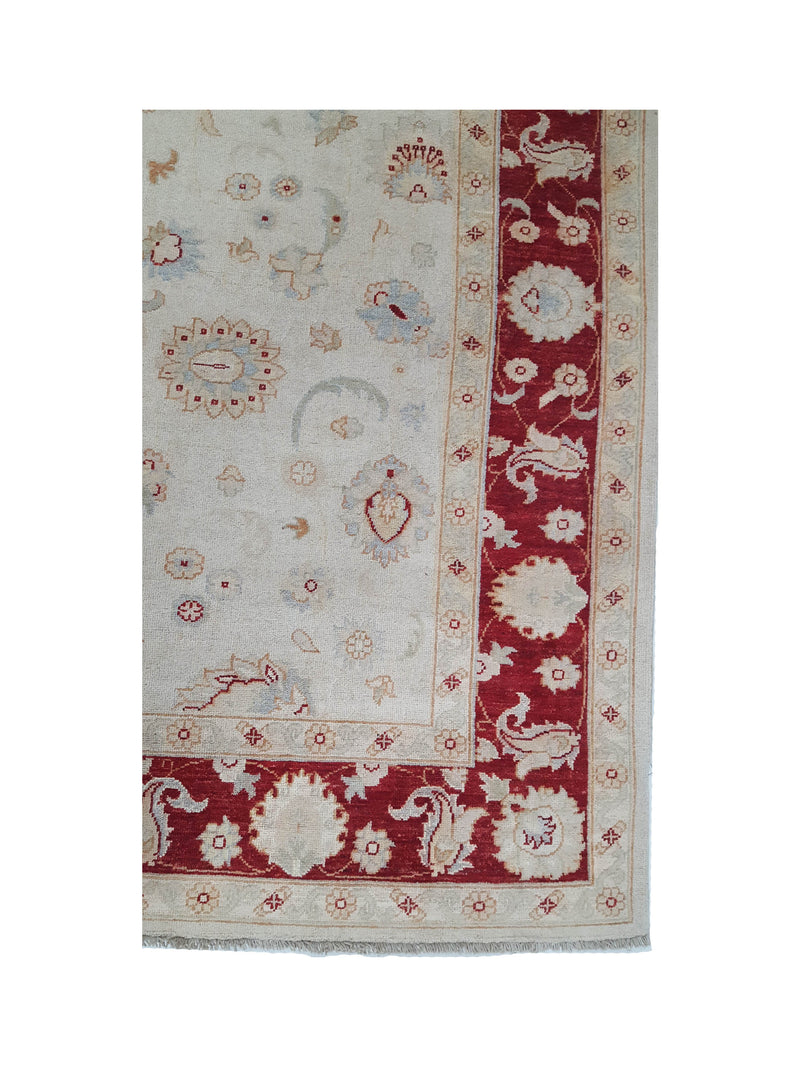 Pacific Ziegler 41887 Ivory Rust Transitional Hand Knotted Rug