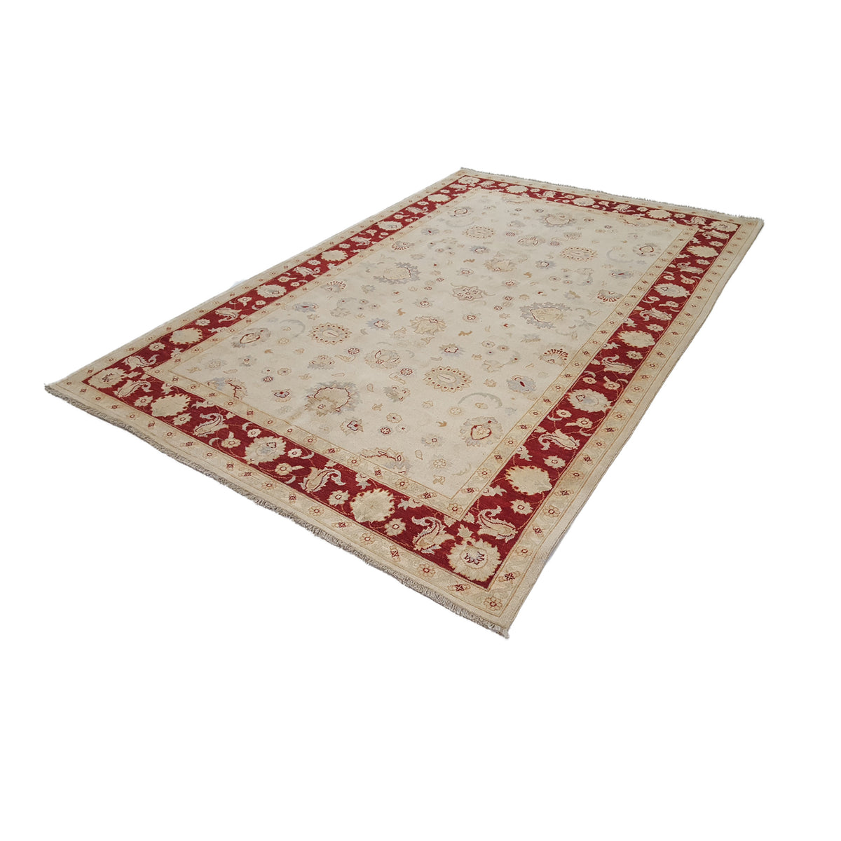 Pacific Ziegler 41887 Ivory Rust Transitional Hand Knotted Rug