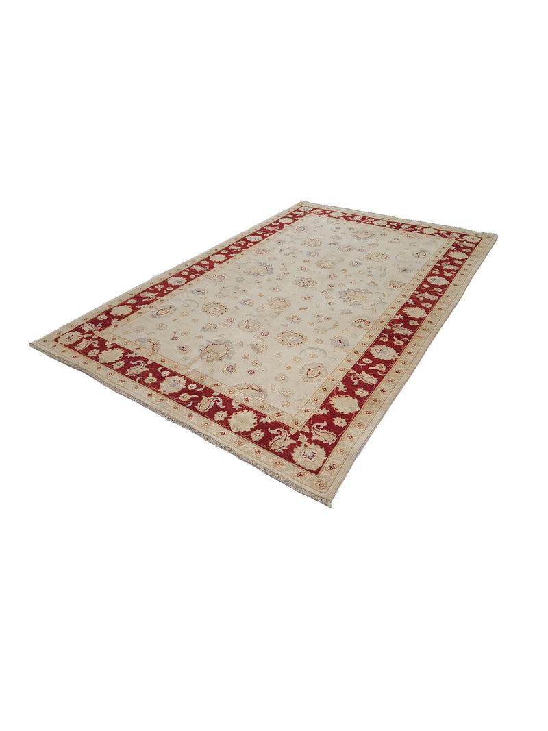Pacific Ziegler 41887 Ivory Rust Transitional Hand Knotted Rug