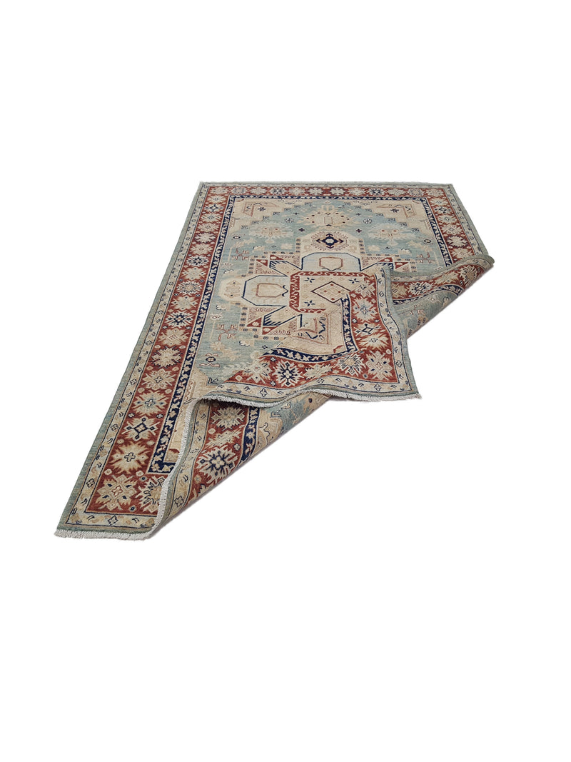 Pacific Ziegler 41888 Jade Blue Rust Transitional Hand Knotted Rug