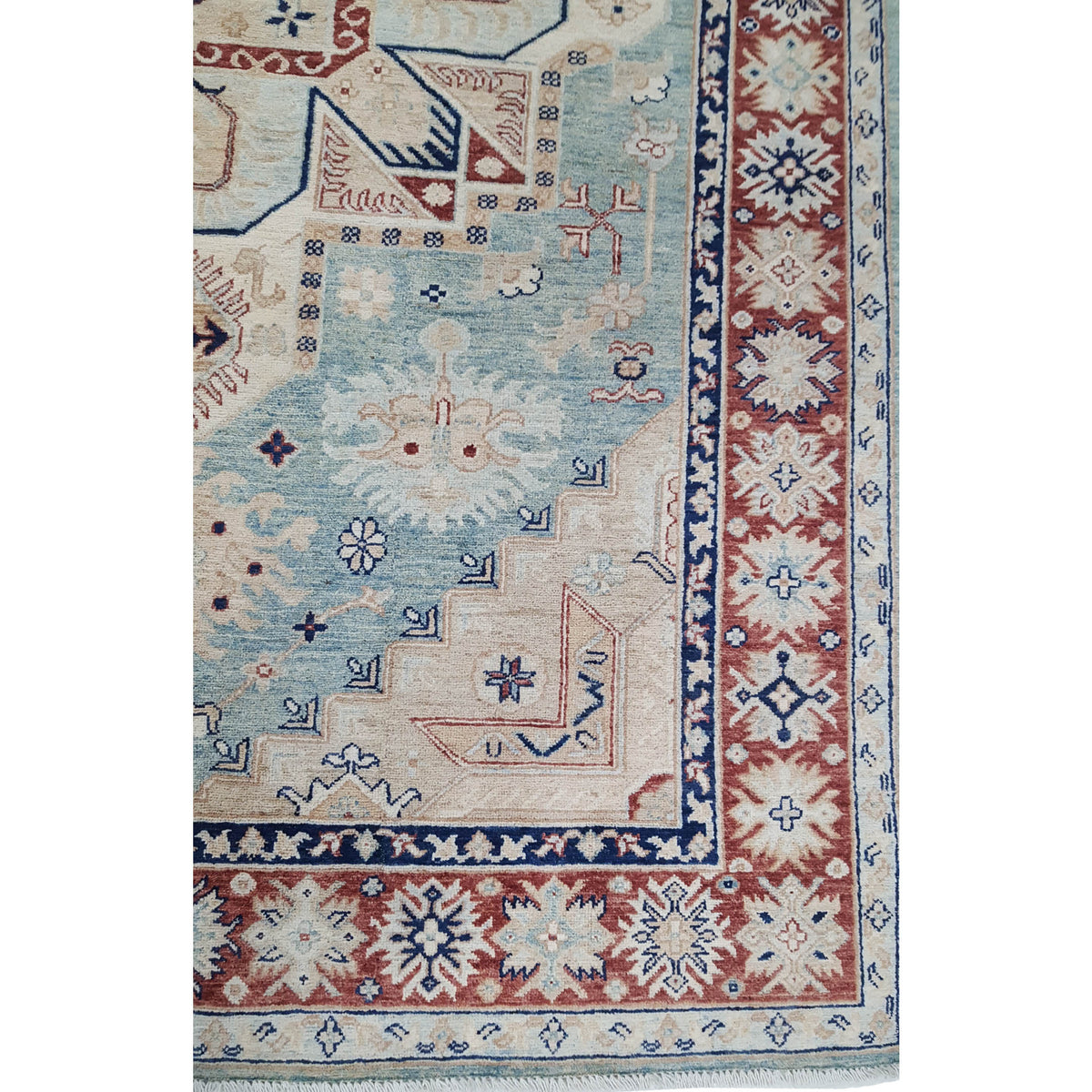 Pacific Ziegler 41888 Jade Blue Rust Transitional Hand Knotted Rug