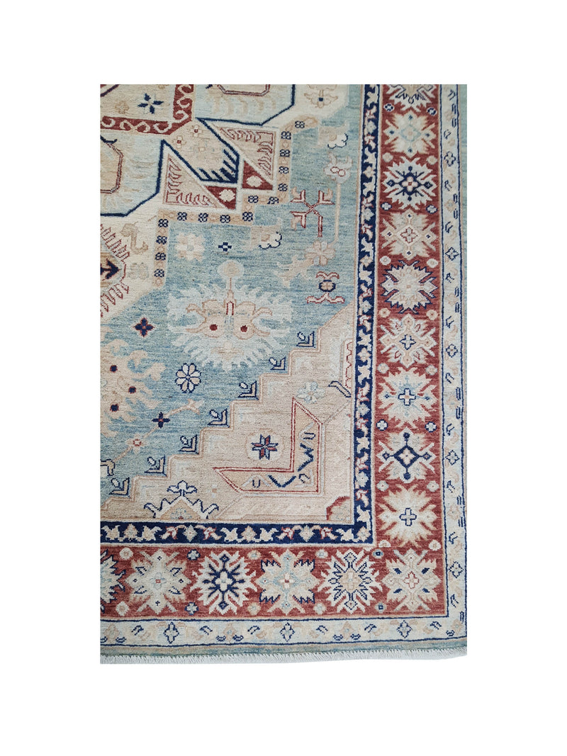 Pacific Ziegler 41888 Jade Blue Rust Transitional Hand Knotted Rug