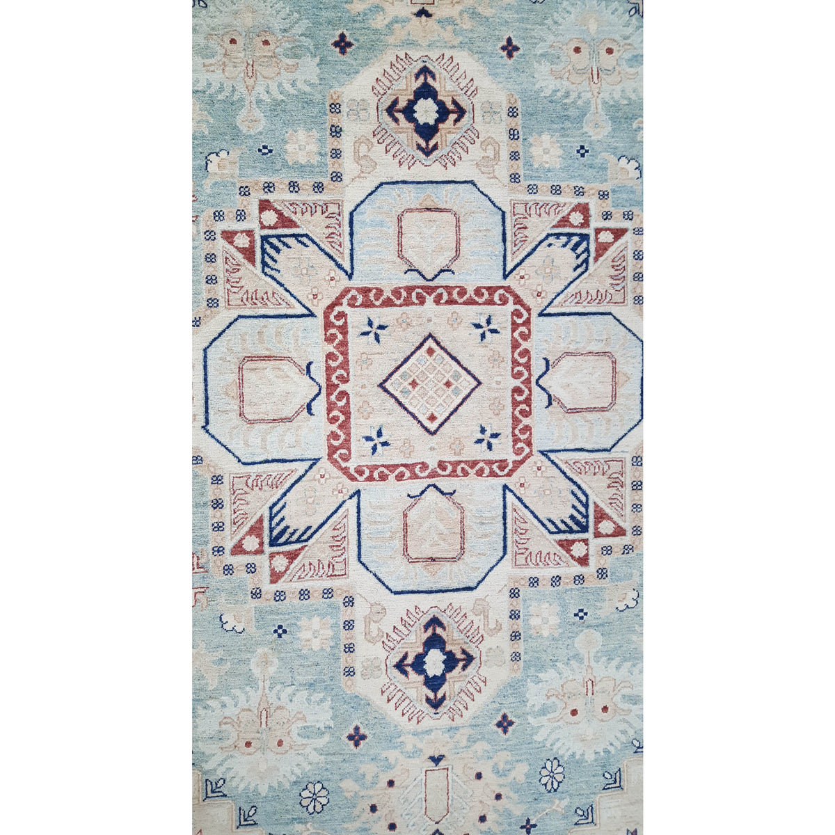 Pacific Ziegler 41888 Jade Blue Rust Transitional Hand Knotted Rug