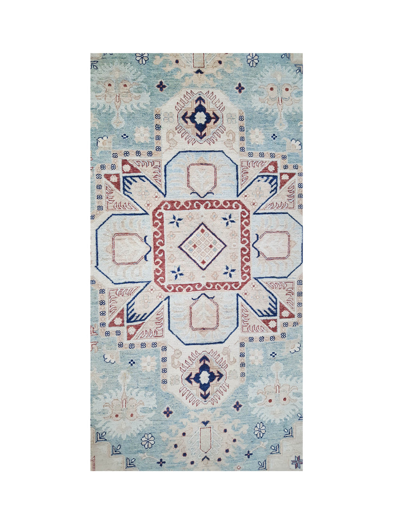 Pacific Ziegler 41888 Jade Blue Rust Transitional Hand Knotted Rug