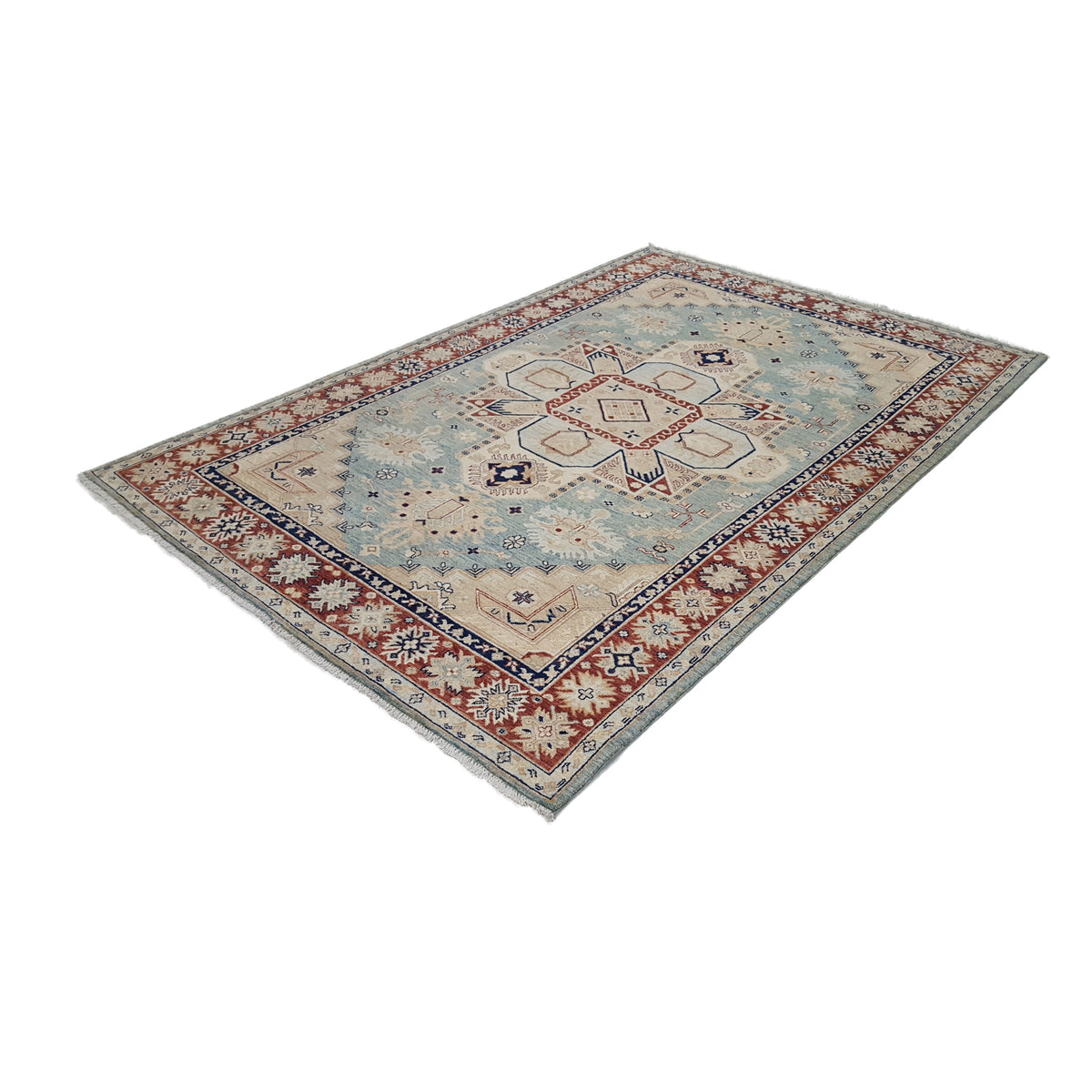 Pacific Ziegler 41888 Jade Blue Rust Transitional Hand Knotted Rug