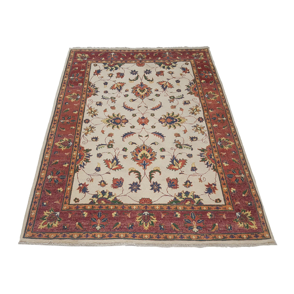 Pacific Ziegler 41890 Ivory Rust Transitional Hand Knotted Rug