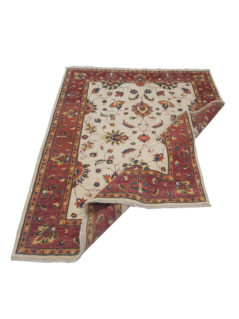 Pacific Ziegler 41890 Ivory Rust Transitional Hand Knotted Rug