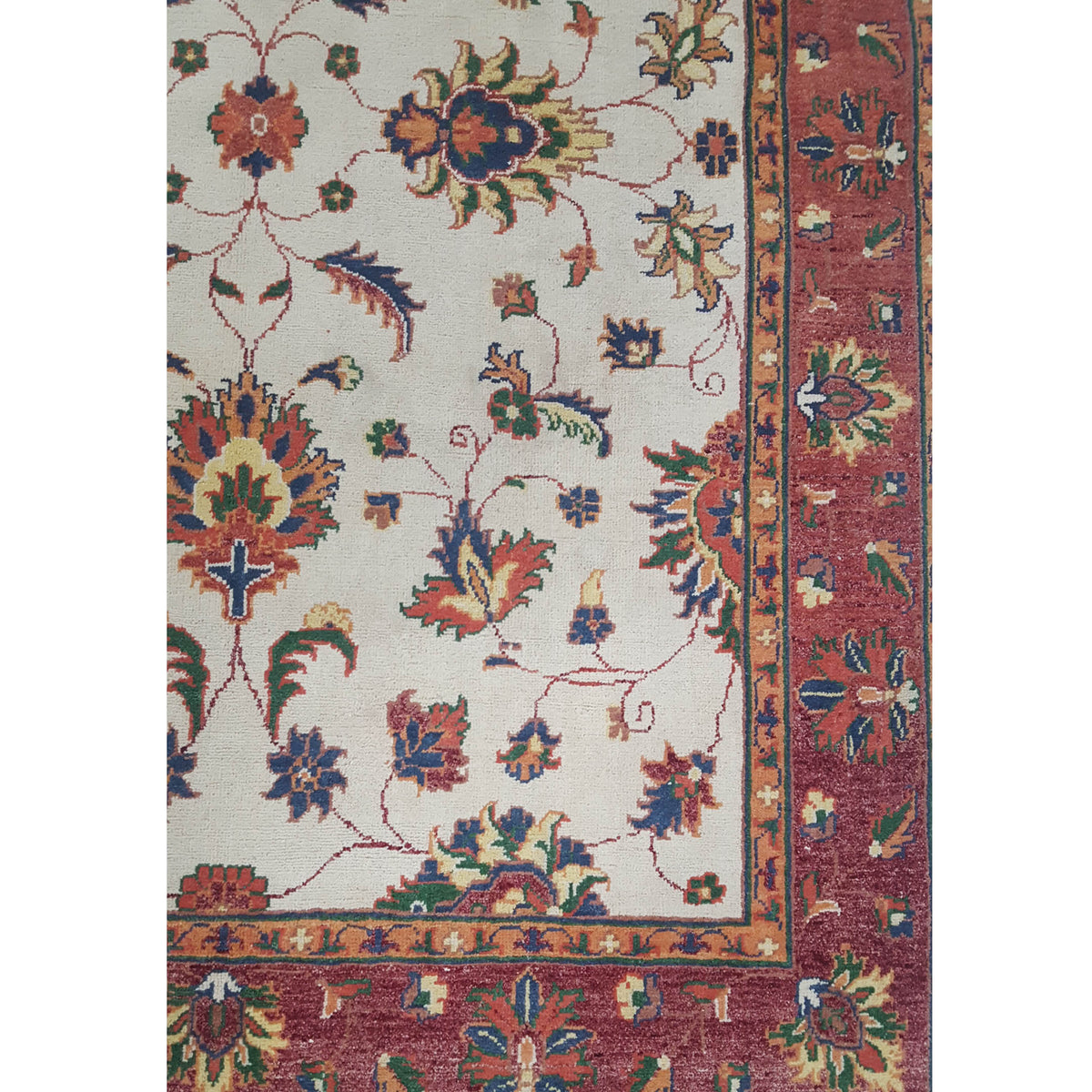 Pacific Ziegler 41890 Ivory Rust Transitional Hand Knotted Rug