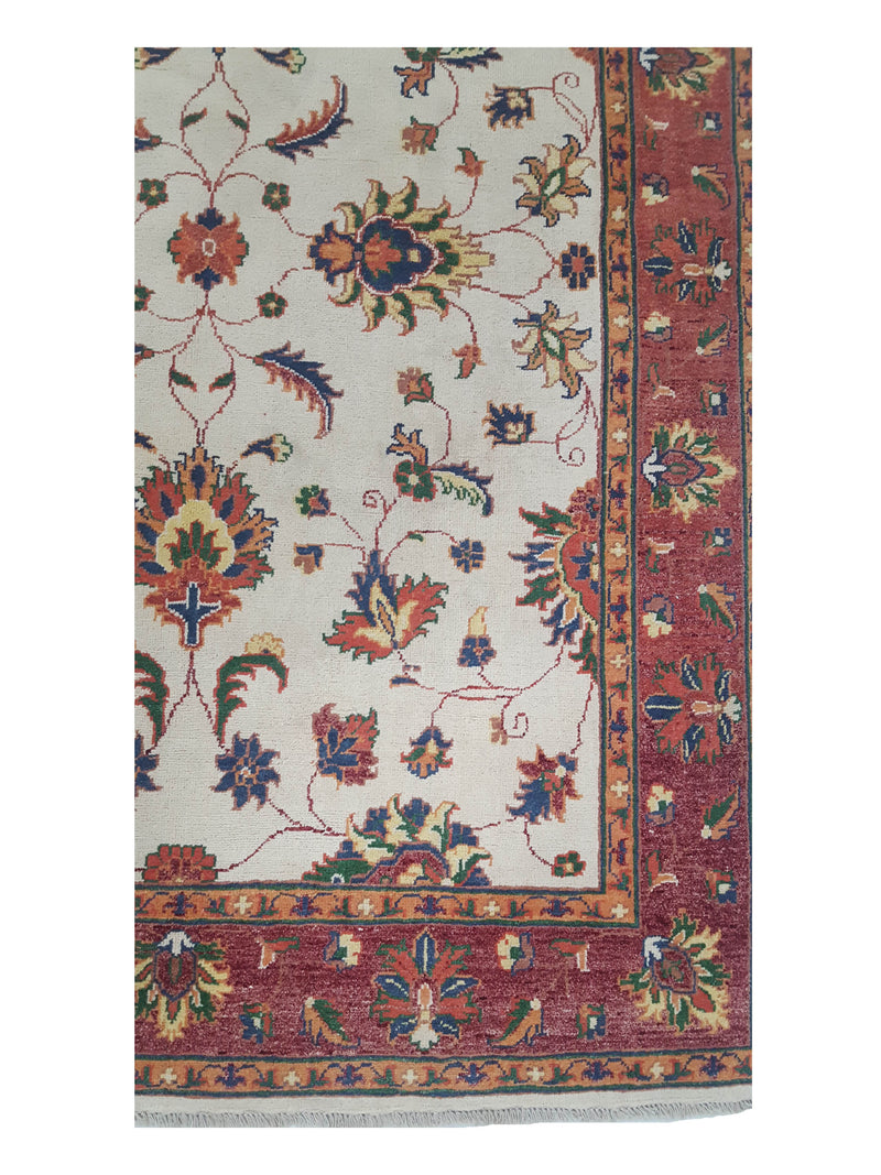 Pacific Ziegler 41890 Ivory Rust Transitional Hand Knotted Rug