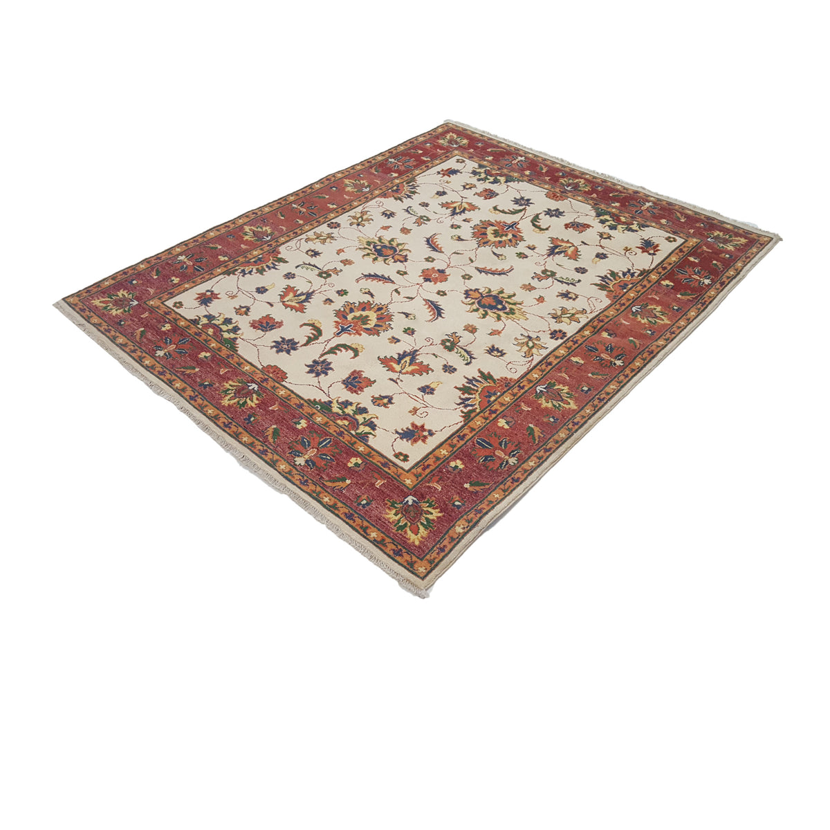 Pacific Ziegler 41890 Ivory Rust Transitional Hand Knotted Rug