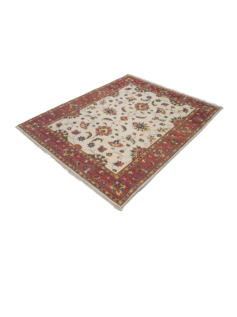 Pacific Ziegler 41890 Ivory Rust Transitional Hand Knotted Rug