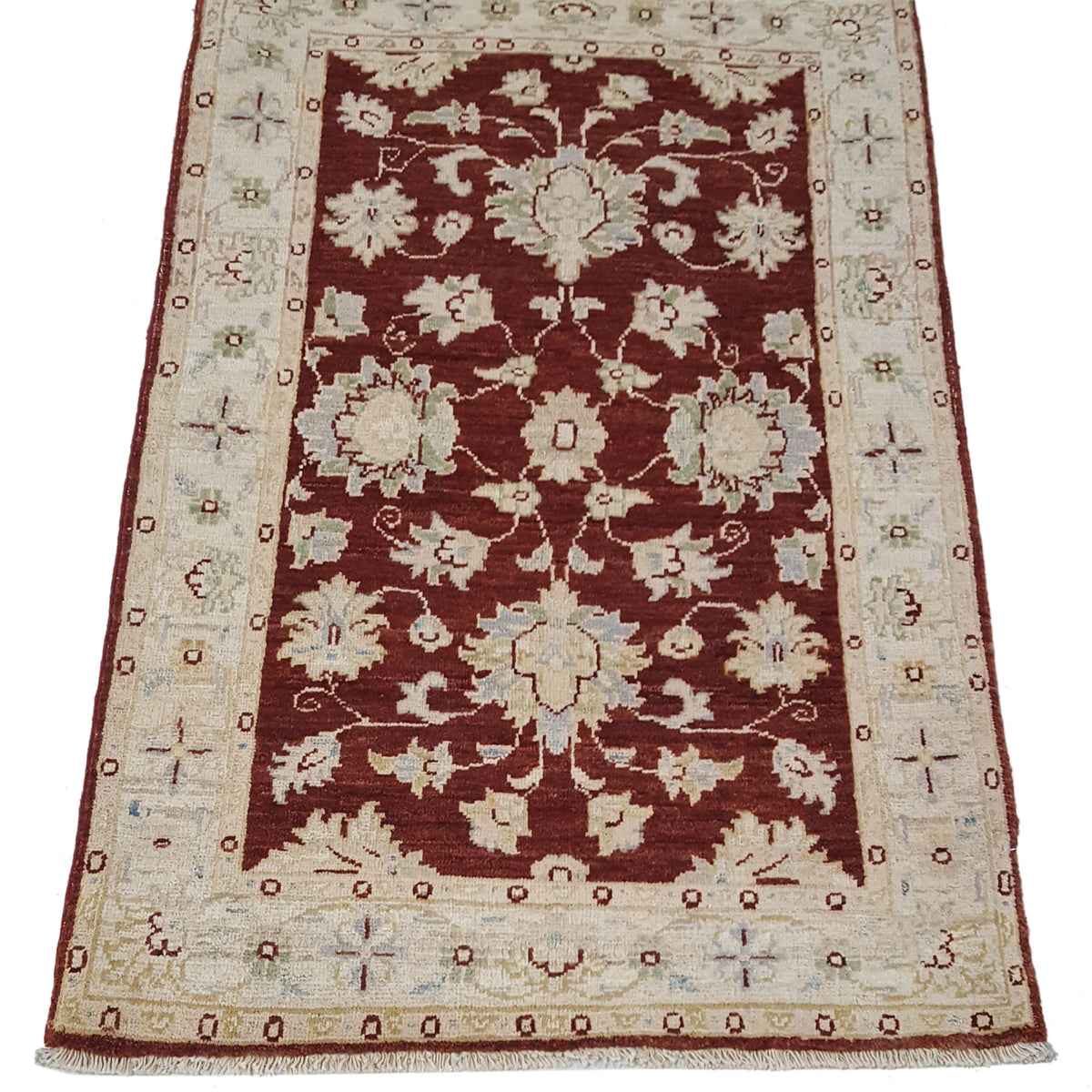 Pacific Ziegler 41893 Burgundy Ivory Transitional Hand Knotted Rug