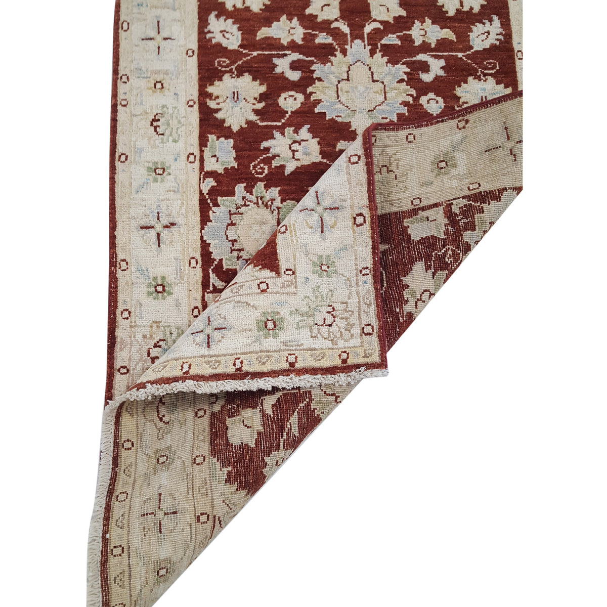 Pacific Ziegler 41893 Burgundy Ivory Transitional Hand Knotted Rug