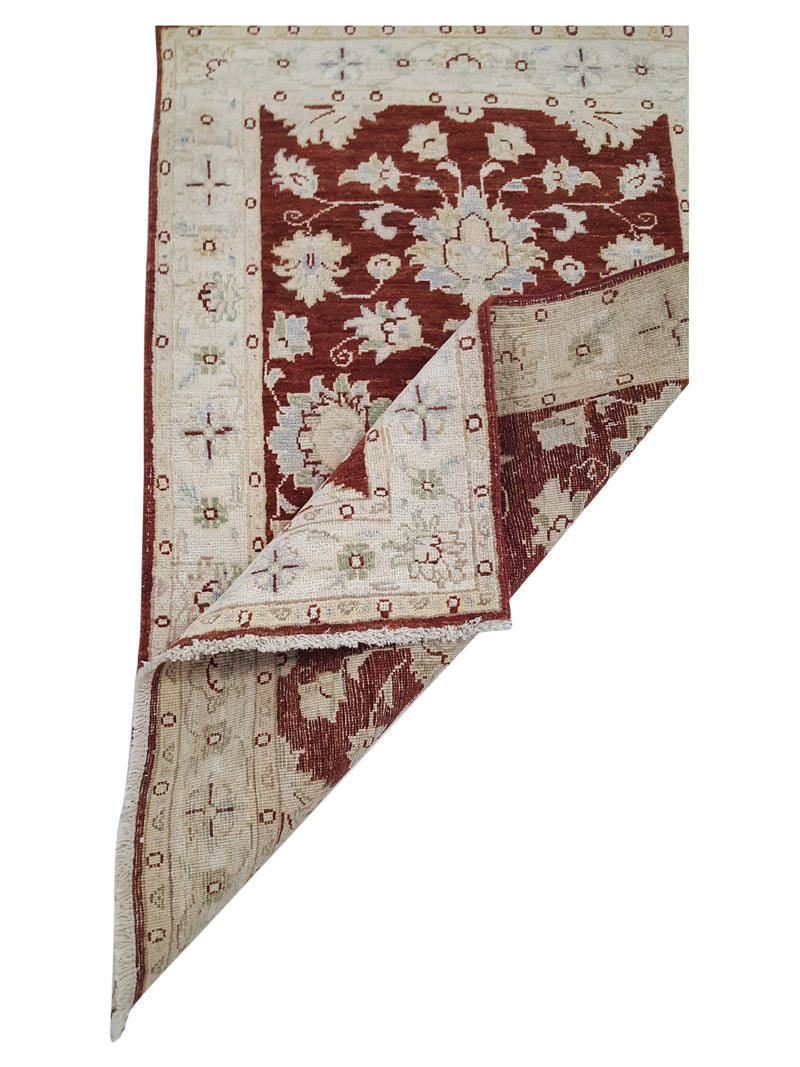 Pacific Ziegler 41893 Burgundy Ivory Transitional Hand Knotted Rug