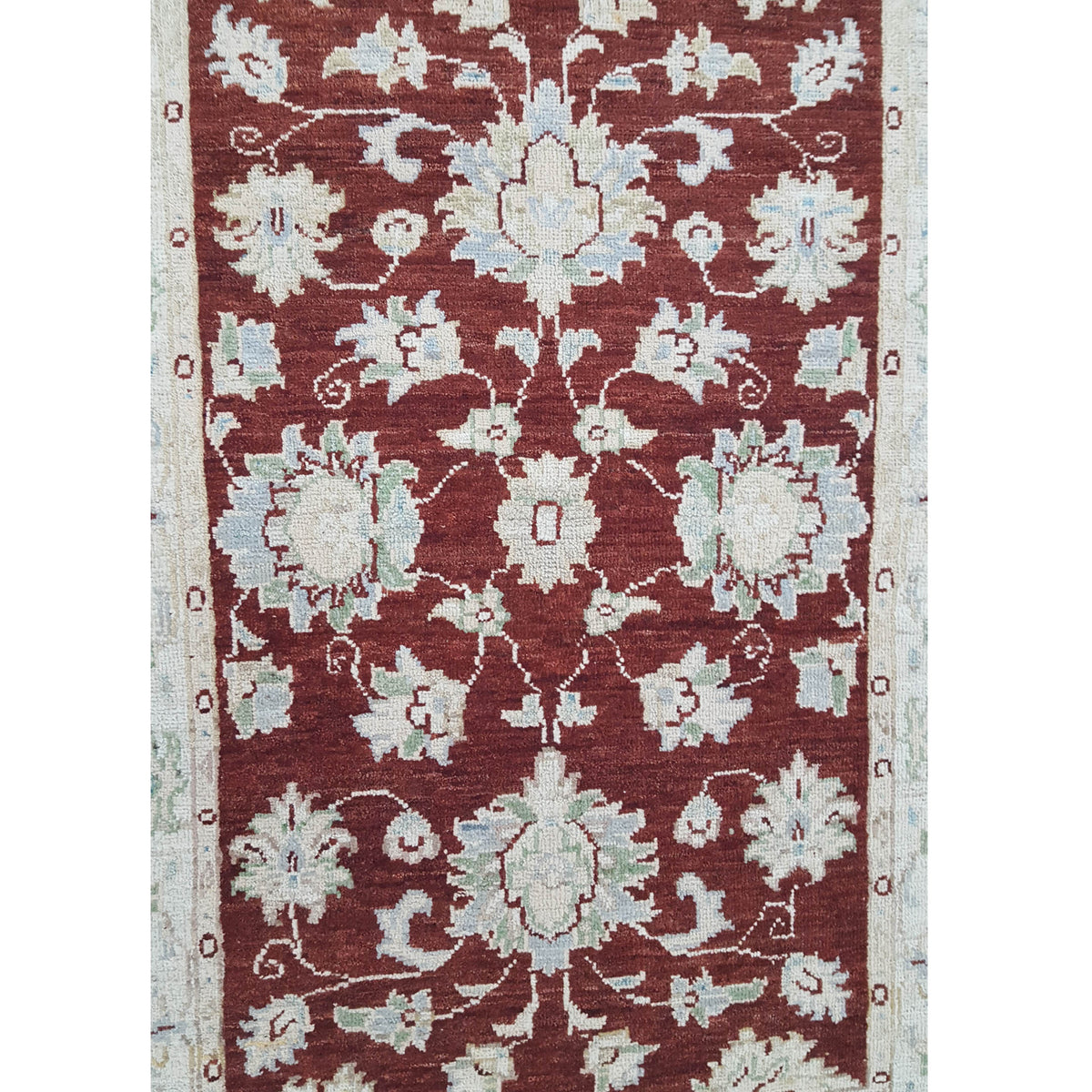 Pacific Ziegler 41893 Burgundy Ivory Transitional Hand Knotted Rug