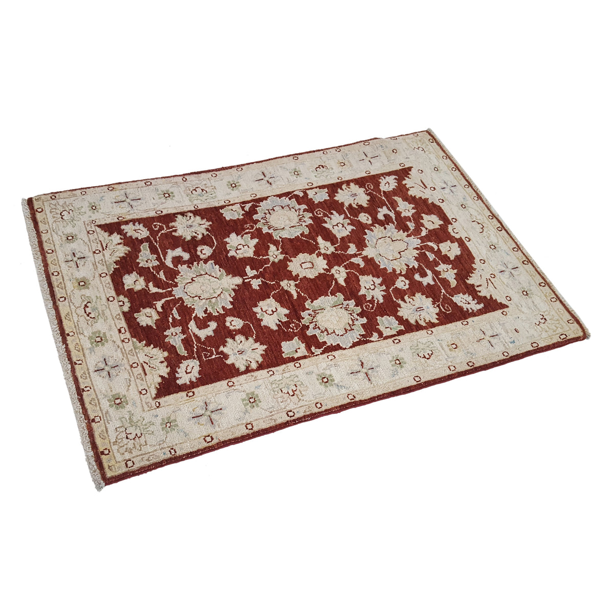 Pacific Ziegler 41893 Burgundy Ivory Transitional Hand Knotted Rug