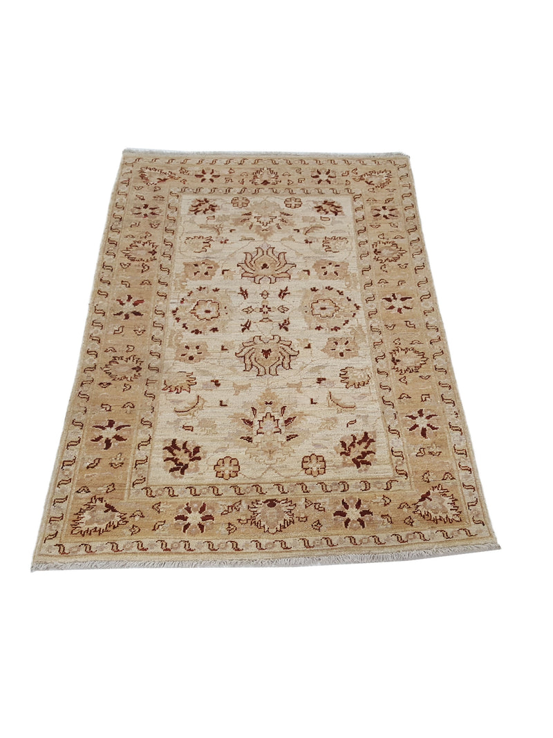 Pacific Ziegler 41895 Ivory Beige Transitional Hand Knotted Rug