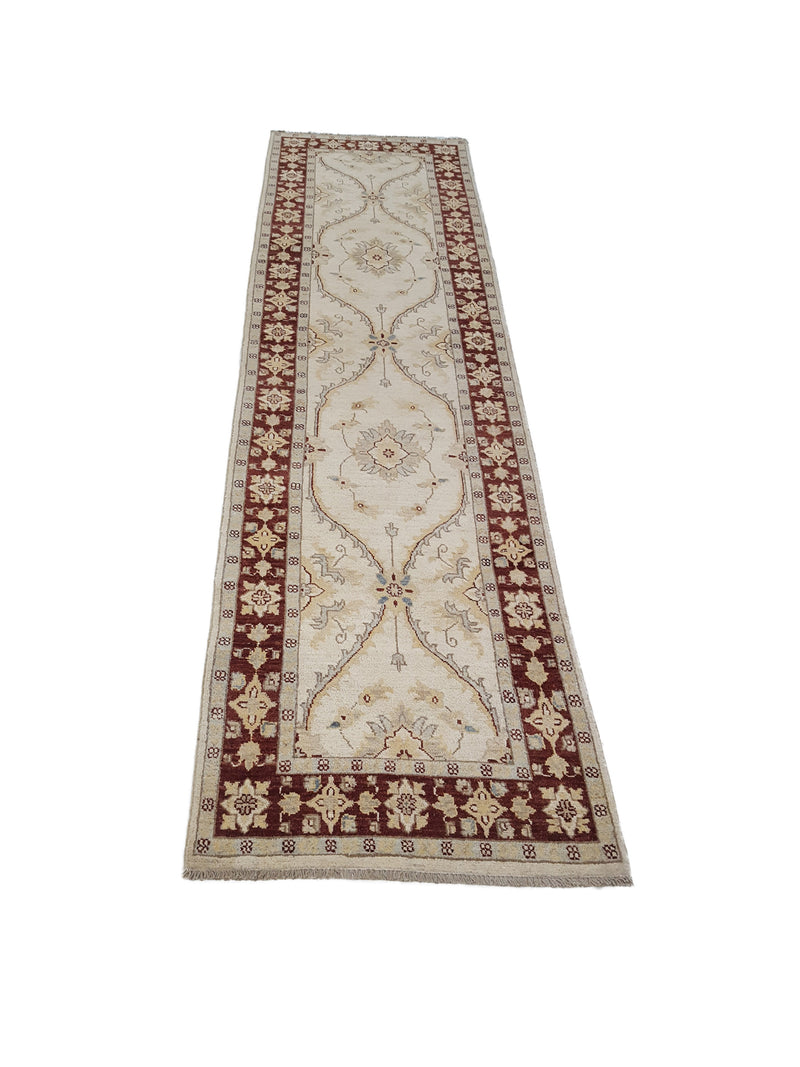 Pacific Ziegler 41897 Ivory Brown Transitional Hand Knotted Rug