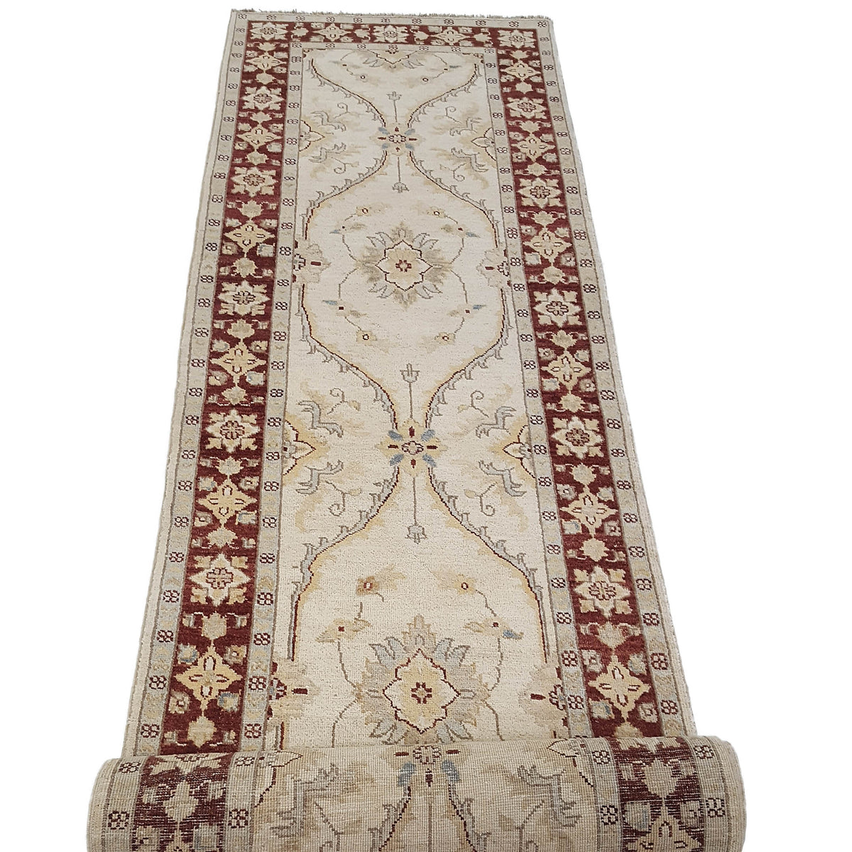 Pacific Ziegler 41897 Ivory Brown Transitional Hand Knotted Rug