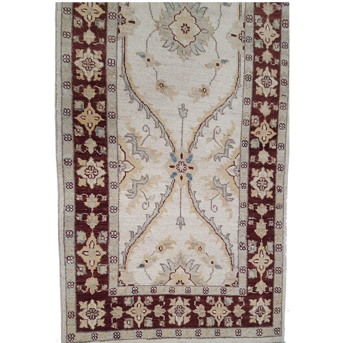 Pacific Ziegler 41897 Ivory Brown Transitional Hand Knotted Rug