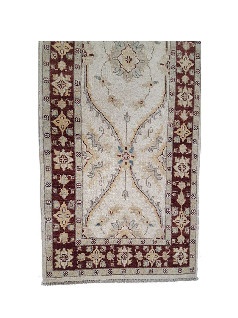 Pacific Ziegler 41897 Ivory Brown Transitional Hand Knotted Rug