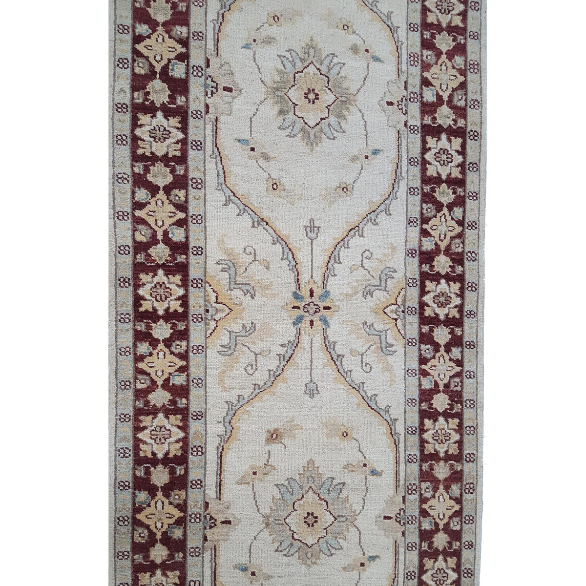 Pacific Ziegler 41897 Ivory Brown Transitional Hand Knotted Rug