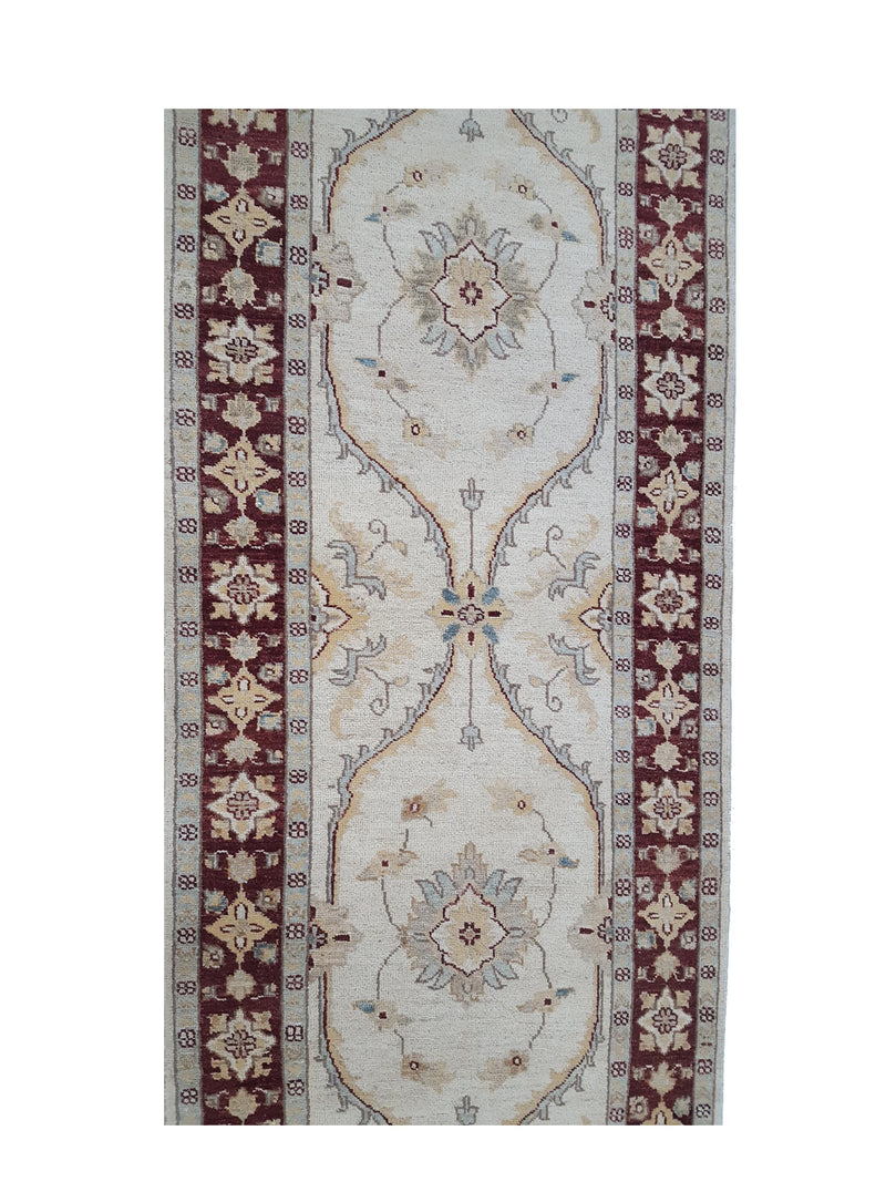 Pacific Ziegler 41897 Ivory Brown Transitional Hand Knotted Rug