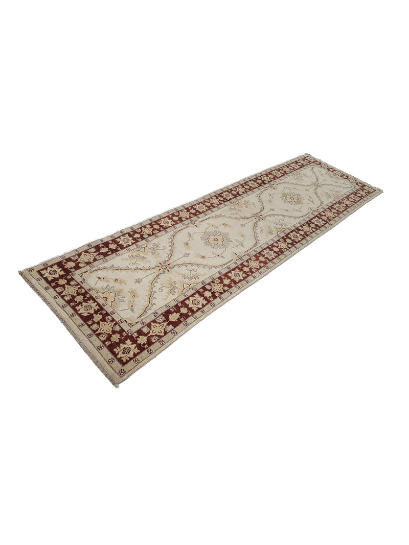 Pacific Ziegler 41897 Ivory Brown Transitional Hand Knotted Rug