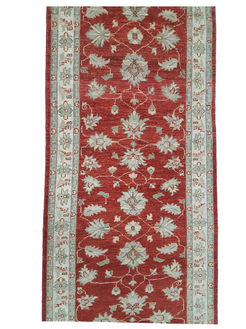 Pacific Ziegler 41899 Rust Ivory Transitional Hand Knotted Rug
