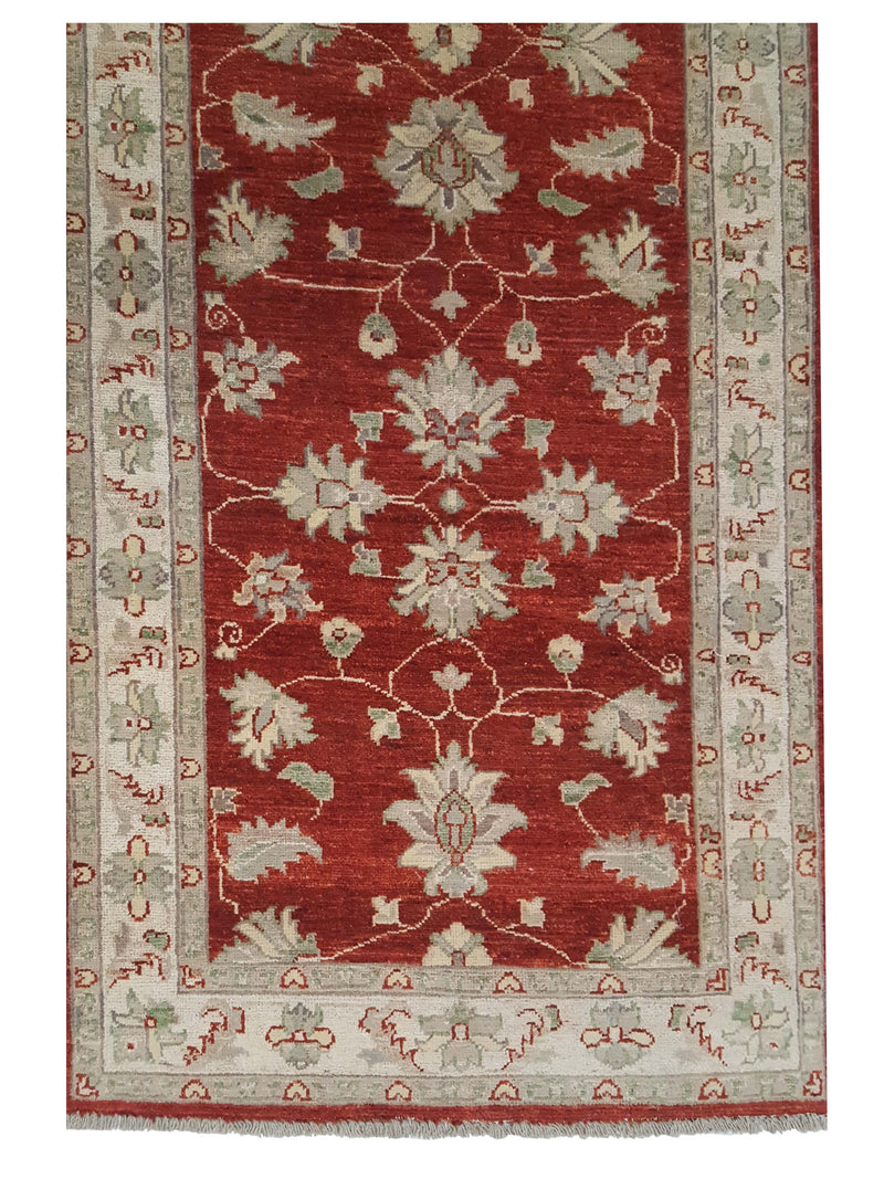 Pacific Ziegler 41899 Rust Ivory Transitional Hand Knotted Rug