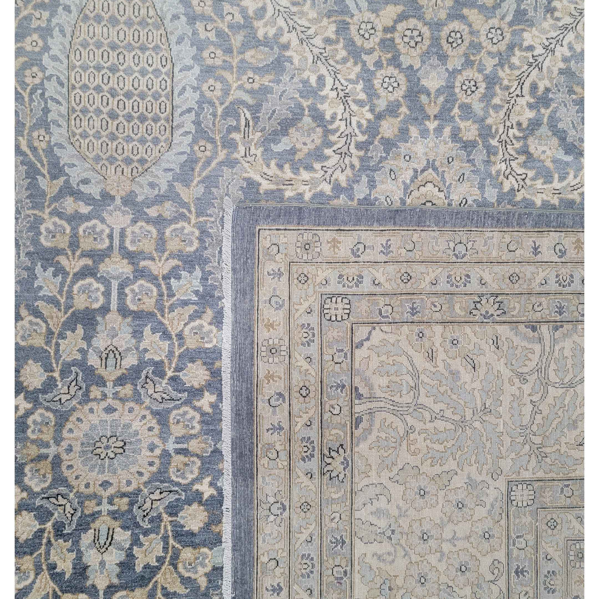 Pacific Ziegler 41906 Grey Lt.Grey Transitional Hand Knotted Rug