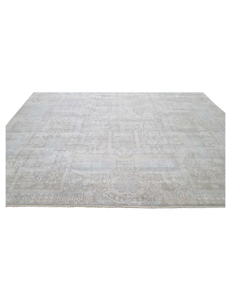 Pacific Jewel 41907 Grey Blue Transitional Hand Knotted Rug