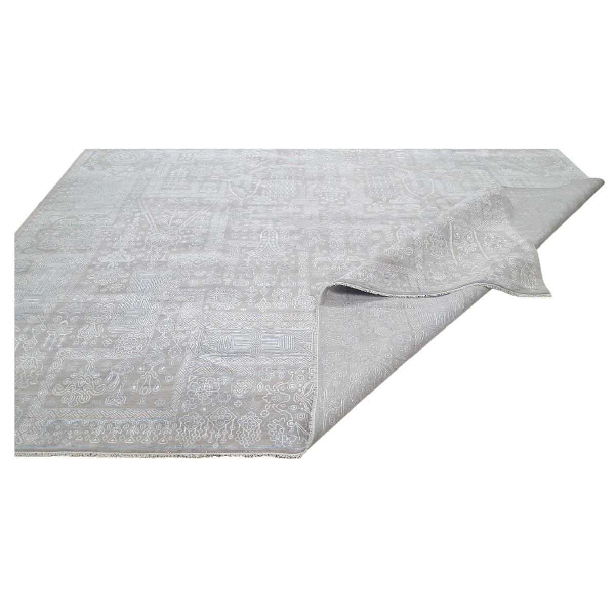 Pacific Jewel 41907 Grey Blue Transitional Hand Knotted Rug