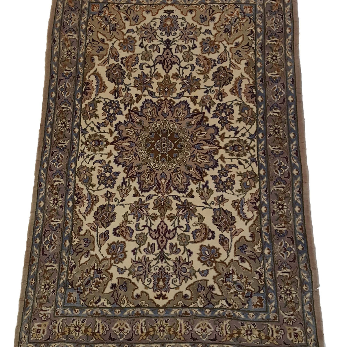 Fasa Antique Esfahan 41915 Ivory Green Traditional Antique Rug