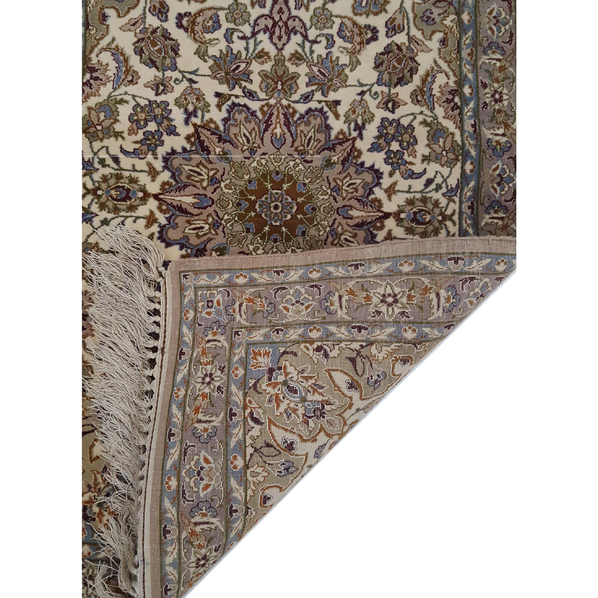 Fasa Antique Esfahan 41915 Ivory Green Traditional Antique Rug