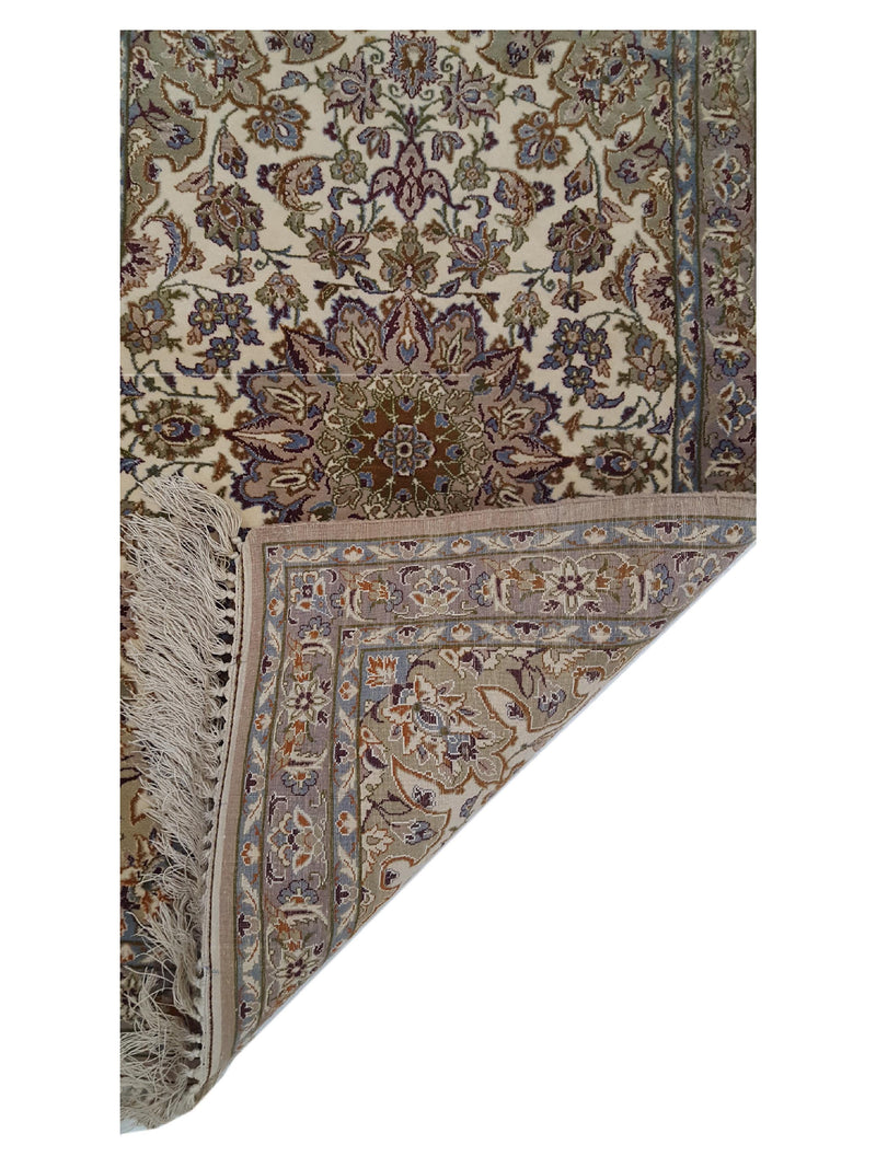 Fasa Antique Esfahan 41915 Ivory Green Traditional Antique Rug