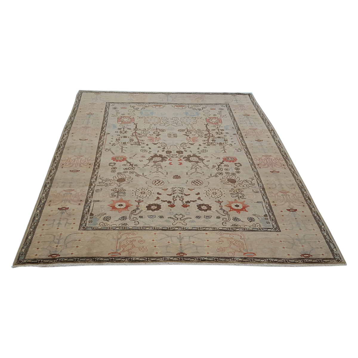 Pacific Ziegler 41916 Ivory Ivory Transitional Hand Knotted Rug