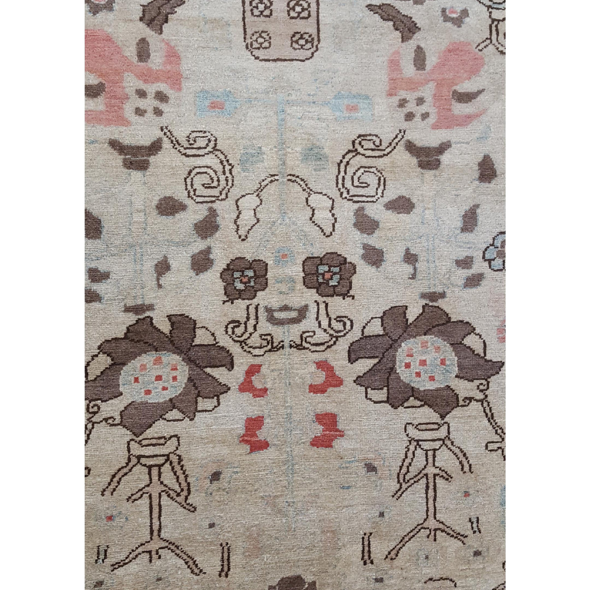 Pacific Ziegler 41916 Ivory Ivory Transitional Hand Knotted Rug