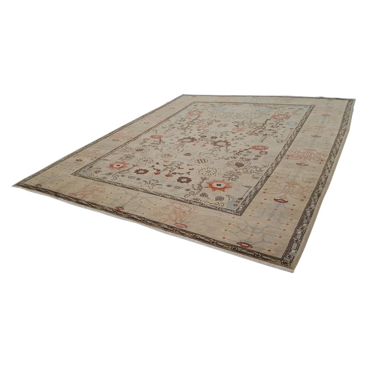 Pacific Ziegler 41916 Ivory Ivory Transitional Hand Knotted Rug