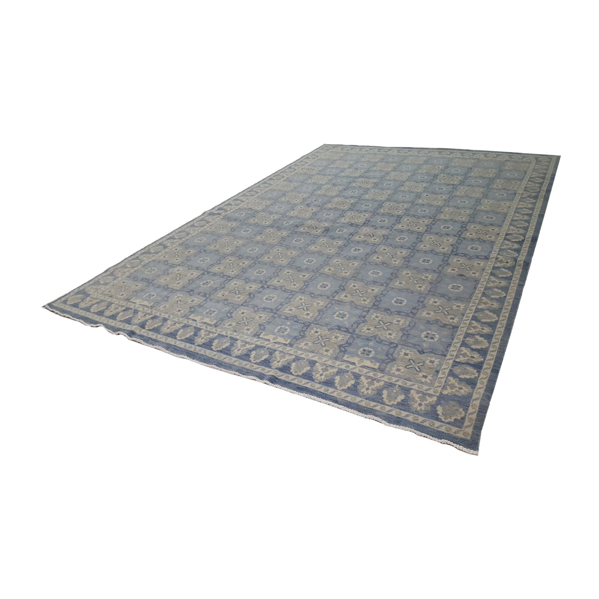 Pacific Khotan 41924 Blue Blue Grey Transitional Hand Knotted Rug