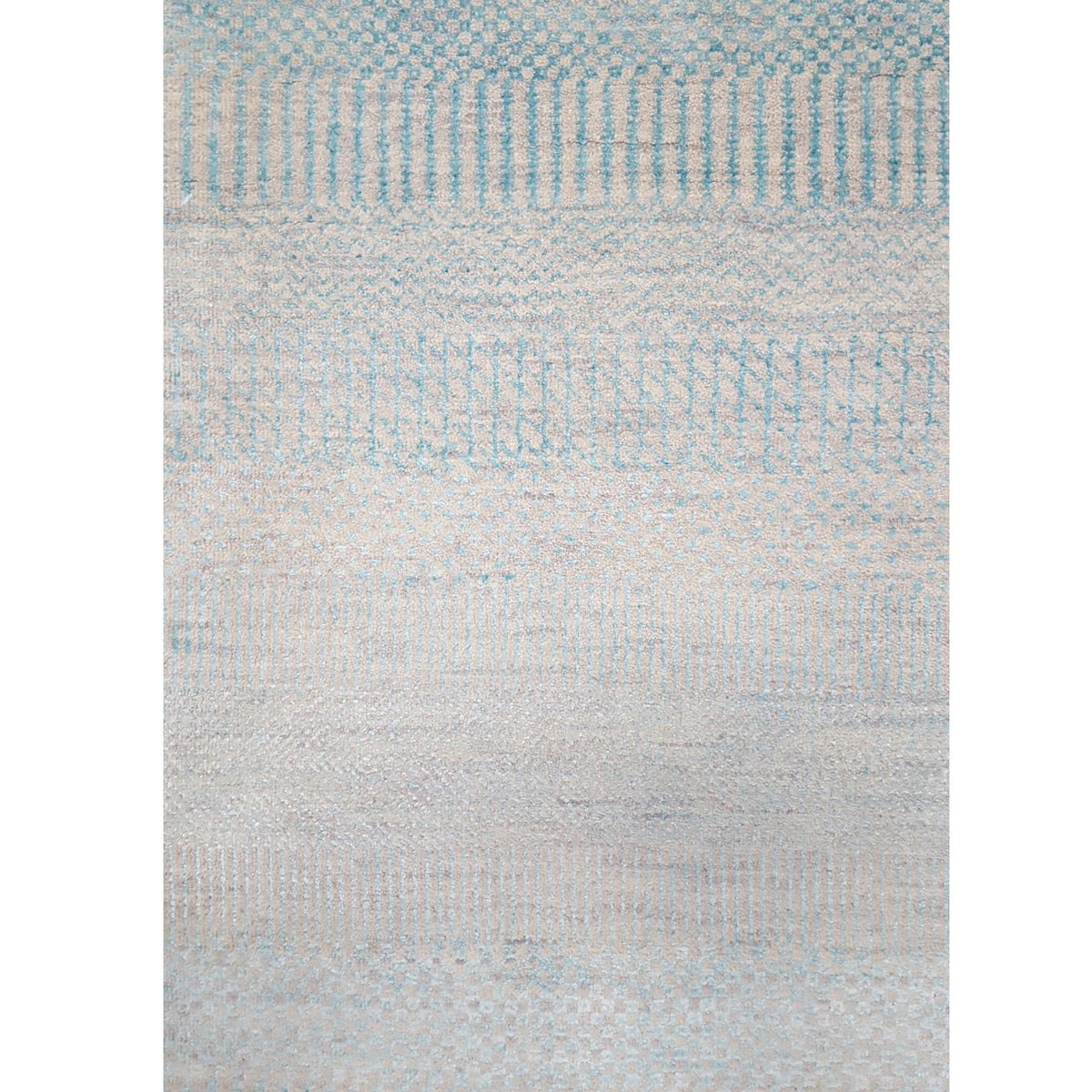 Pacific Touch 41980 Aqua Blue Grey Modern Hand Knotted Rug