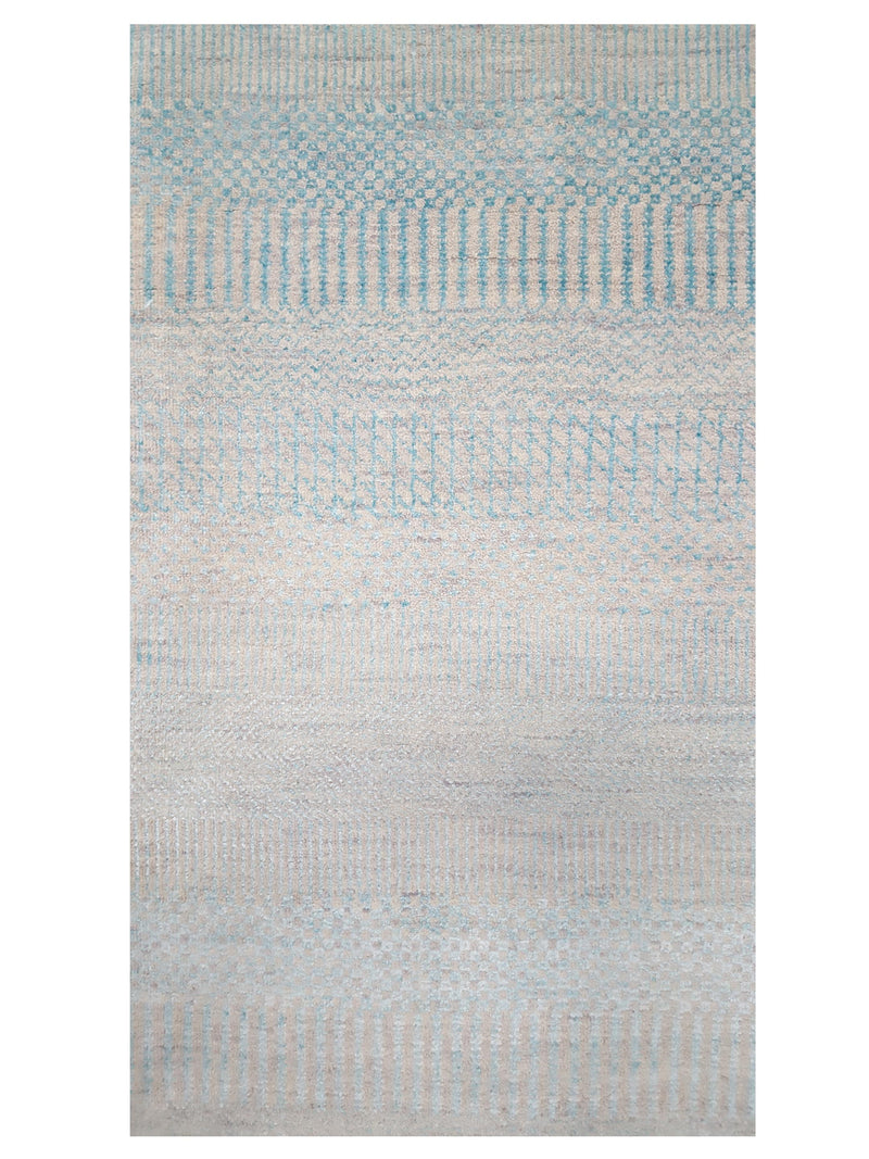 Pacific Touch 41980 Aqua Blue Grey Modern Hand Knotted Rug