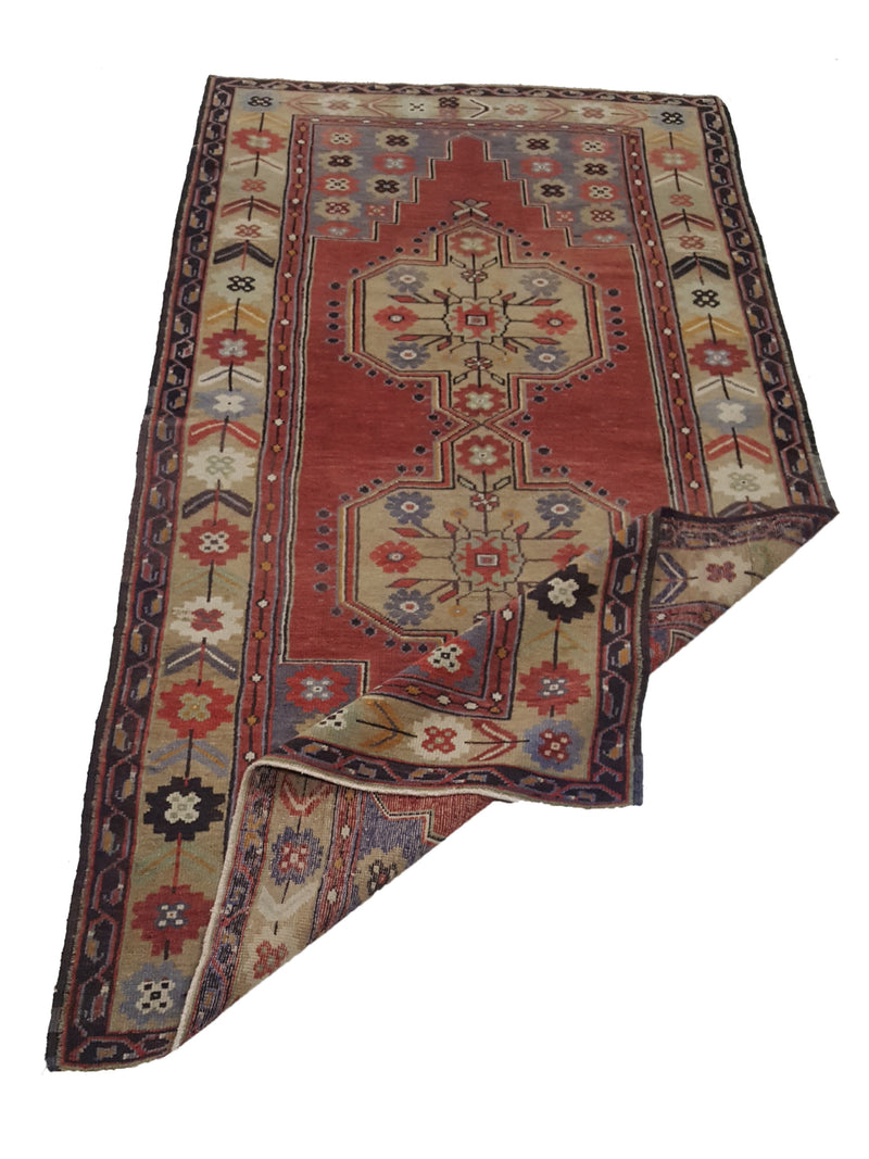 Pacific Anatolian 42016 Red Charcoal Traditional Hand Knotted Rug